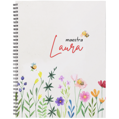 Quaderno Personalizzato per Maestre A5 | 120 Pagine con Spirale